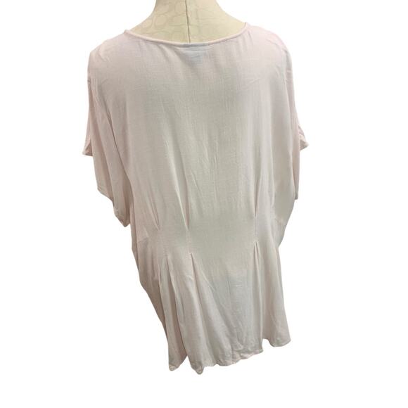 3X Torrid Womens Blush Pink Lightweight Short Sleeve Shirt Button Up V-Neck - Picture 5 of 7